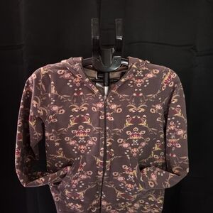 Patagonia Women's Floral Print Full Zip Hoodie Organic Cotton Jacket Size Small